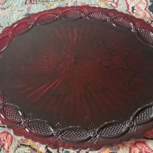 Vintage Avon 1876 Cape Cod Ruby Red Glass Platter